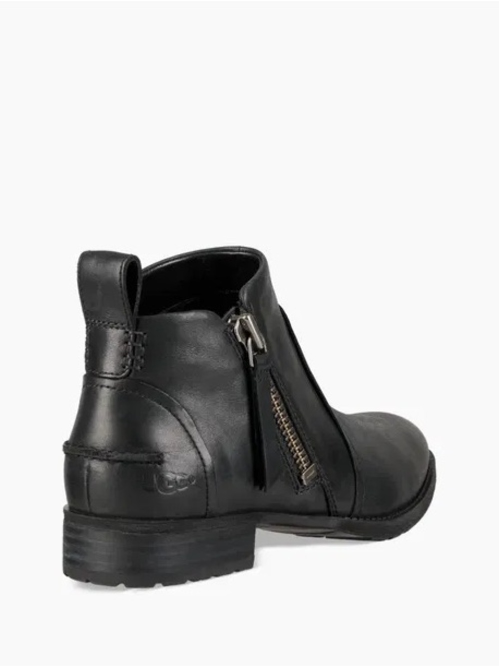 UGG Aureo Leather Ankle Boot - Black - Women's Size 8.5 - Picture 2 of 11